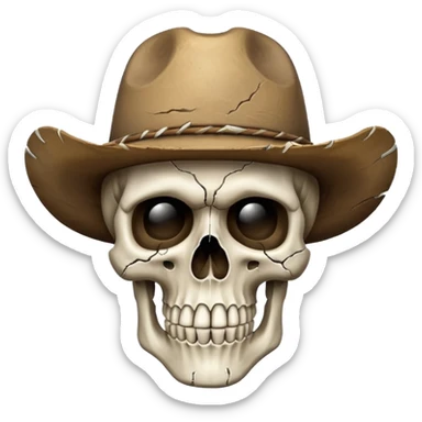 Cowboy skull ahushing sticker