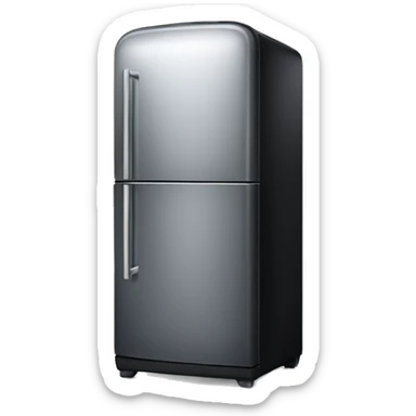 black single-door mini-fridge sticker
