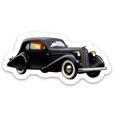 Batman’s 1936 Cord 810/812 black with holographic horizontal flames  sticker