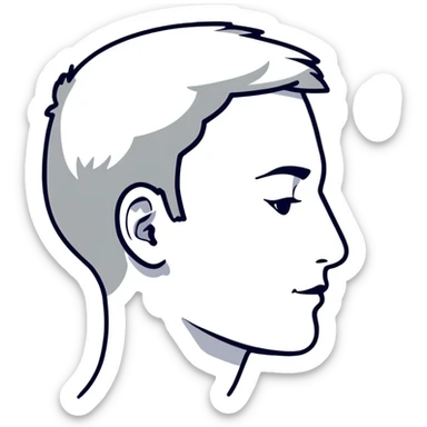 gray human profile side view of face sticker