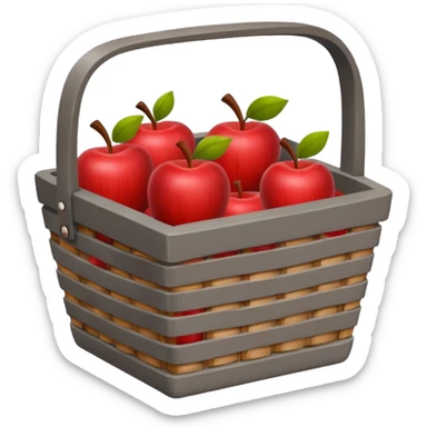 Gray Square Apple Basket sticker