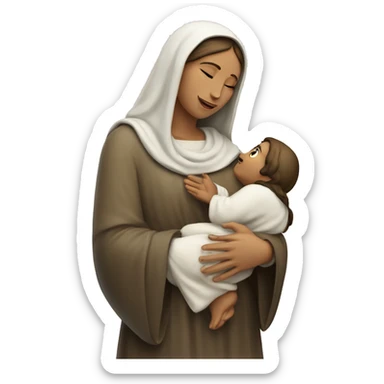 Maria mother of Jesus with Jesus in hands white skin sticker