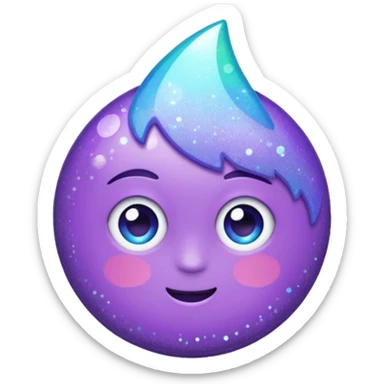 Glitter Purple and Cian hang loose sticker