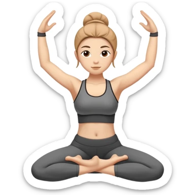 person in warrior yoga pose sticker