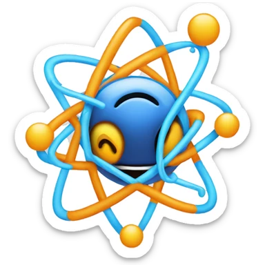 atom with letter A in the middle sticker