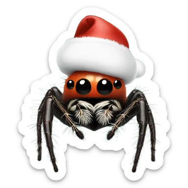 Jumping spider with Christmas hatching  sticker