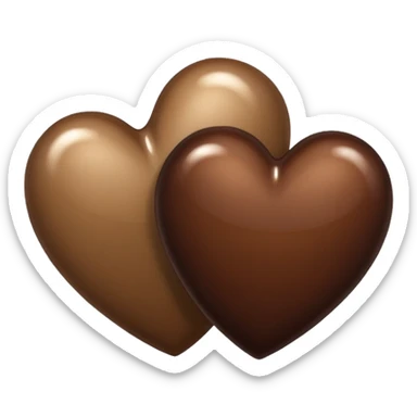 Two heart dark brown and creamy color sticker