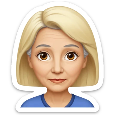 Rea emoji bionda di 70 anni occhi castani sopracciglia nere sticker