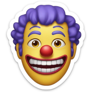 Zipped mouth clown sticker
