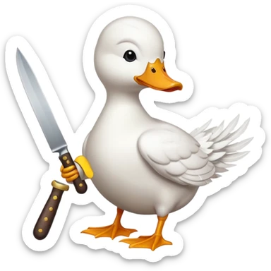 CREA UN PATO SOSTENIENDO UN CUCHILLO sticker