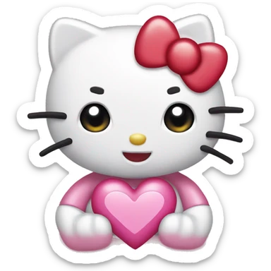 hello kitty with heart eyes  sticker
