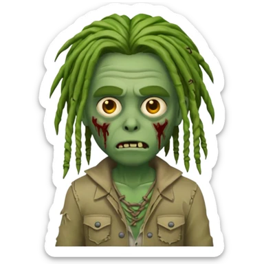 memoji zombie with dreads  sticker