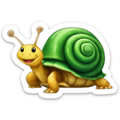 Escargot sur une tortue sticker
