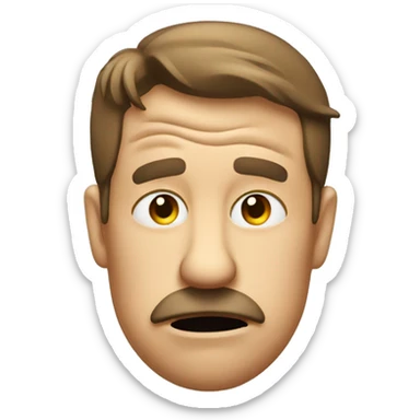 Annoyed emoji pinching nose bridge sticker