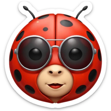 a badass ladybug with sunglasses  sticker