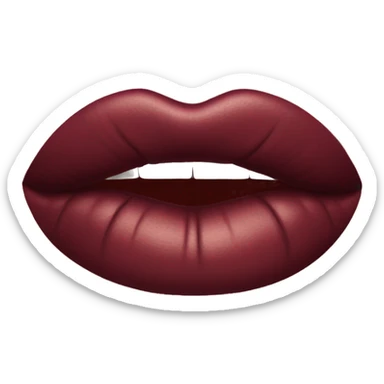 A burgundy-colored lipstick kiss mark. sticker