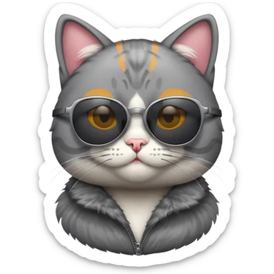 Cat with sunglasses sticker