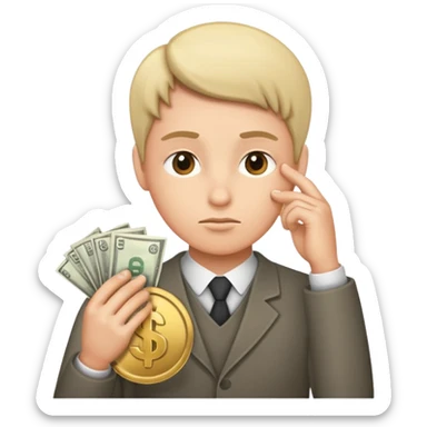 ambitious thinking about moneyemoji sticker