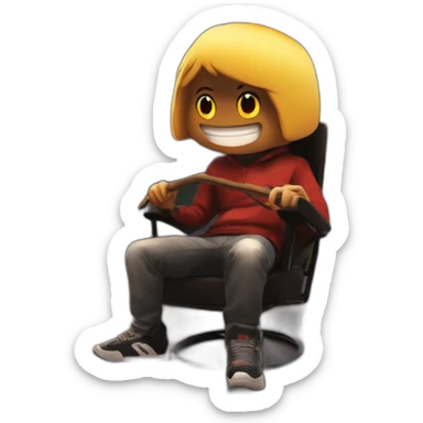 babz hitting the karlberg in trackmania sitting around a campfire sticker
