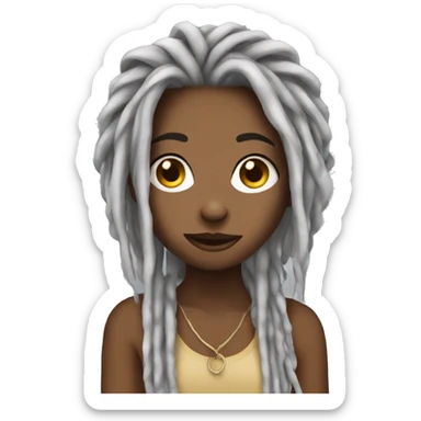 Girl with dreads and phone  sticker