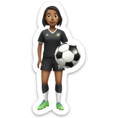 Girl Soccer player with penguin feet  sticker