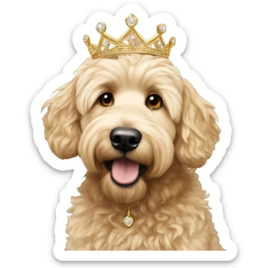 Golden doodle tiara sticker