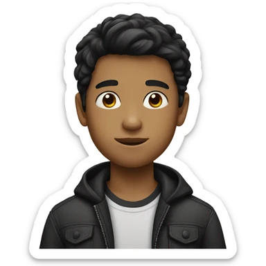 smart boy with black hair sticker