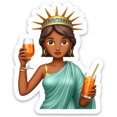 STATUE OF LIBERTY DRINKING APEROL SPRITX sticker