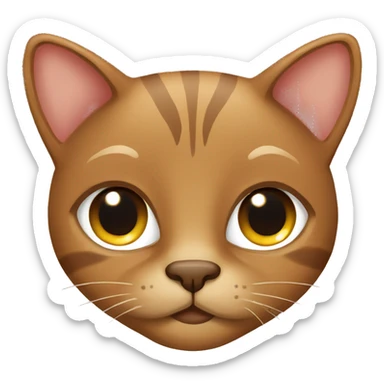 Brown cat with brown eyes sticker
