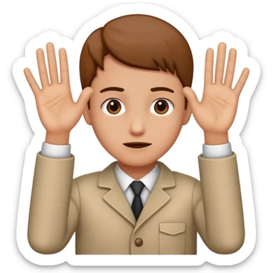 A person holding up their hands innocently (like they were accused of a crime) sticker