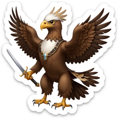 eagle with sword strapped to his back sticker