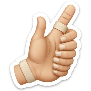 Thumbs up with a bandage on the base of the thumb sticker