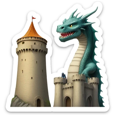 Two towers and a dragon sticker