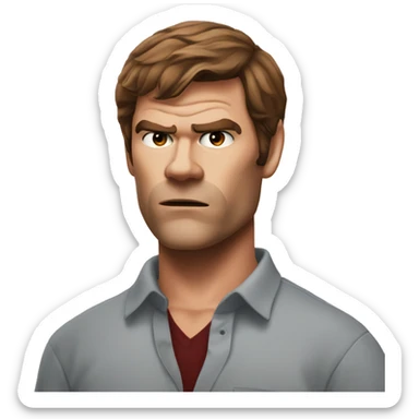 Dexter Morgan selfie very surpised  sticker