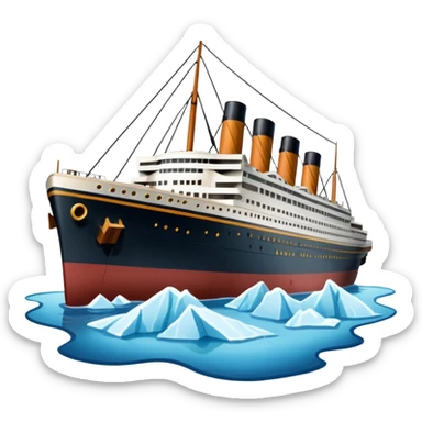 Make the Titanic sinking in the front In splits In the middle sticker