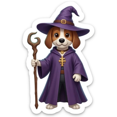 Dog wizard sticker