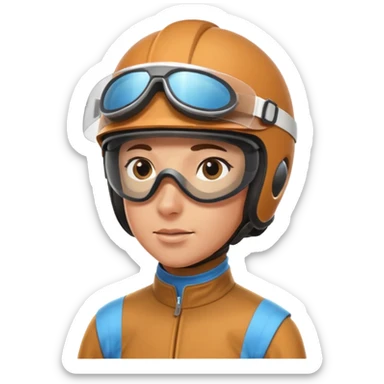 professional horse racing rider portrait, head and shoulders only, helmet visor, racing goggles, sleek jockey outfit, focused expression, 3D cartoon, mobile game icon style, clean background, no text, no watermark
 sticker