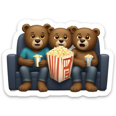 Bears watching a movie  sticker
