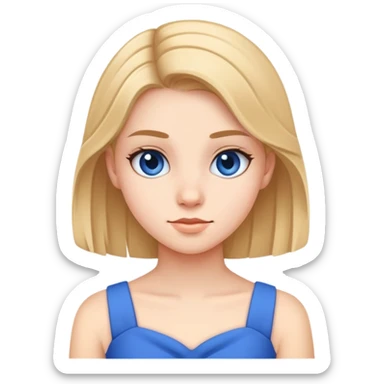 teen girl in a blue dress sticker