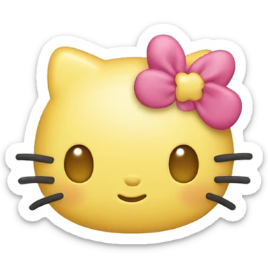 Yellow hello kitty emoji sticker