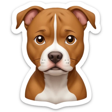 Brown pit bull boxer mix dog sticker