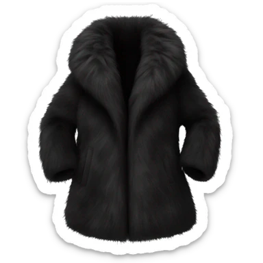 fur coat black sticker