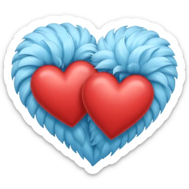 Double heart skyblue sticker