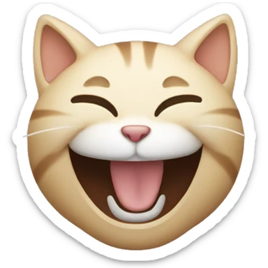 cat laughing because he’s bother sticker
