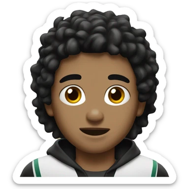 Boy with black hair eagles fan sticker