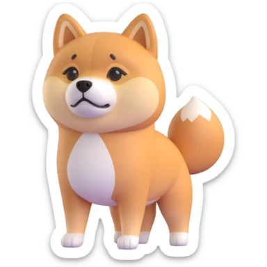 shiba inu standing, sad sticker