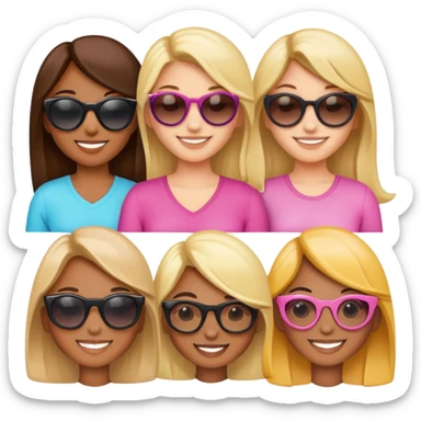 Girly girls emojis sticker