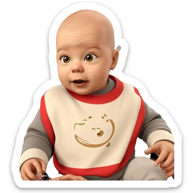 bald boys in stylish clothes sticker