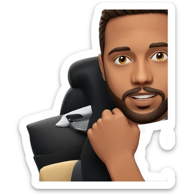 male portrait with facial hair sticker