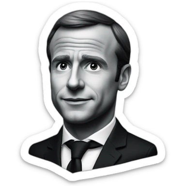 macron en noir sticker